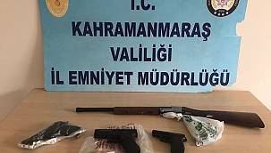 KAHRAMANMARAŞ’TA 15 ŞÜPHELİ ŞAHISTAN, 16 ADET SİLAH ELE GEÇİRİLDİ