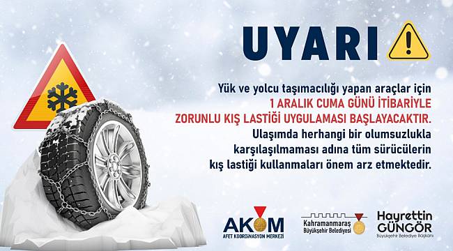 Büyükşehir'den Sürücülere Kış Lastiği Uyarısı