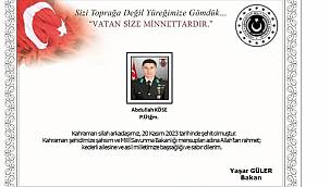 MSB Duyurdu: Üsteğmen Abdullah Köse, Pençe Kilit'te Şehit Oldu!