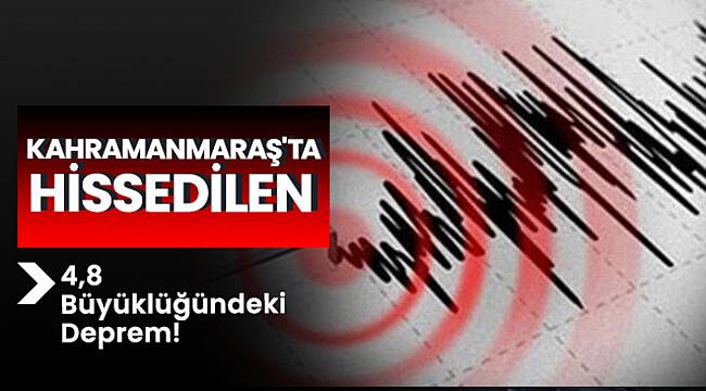 Kahramanmaraş'ta Hissedilen 4,8 Büyüklüğündeki Deprem !