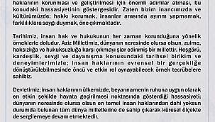 VALİMİZ MÜKERREM ÜNLÜER’İN 10 ARALIK DÜNYA İNSAN HAKLARI GÜNÜ MESAJI.