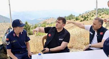 BAŞKAN HANİFİ TOPTAŞ YANGIN BÖLGESİNİ ZİYARET ETTİ