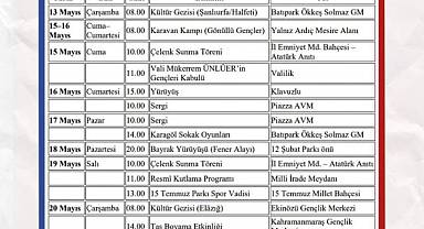 GENÇLİK VE SPOR İL MÜDÜRLÜĞÜ ETKİNLİK TAKVİMİ