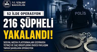52 İlde Sosyal Medya Operasyonu: 216 Şüpheli Yakalandı