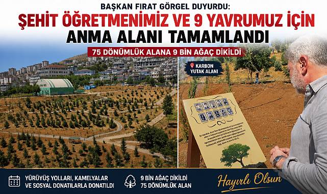 Başkan Görgel: Şehit Öğretmen Ayla Kara ve 9 Yavru İçin Oluşturulan Anma Alanı Tamamlandı