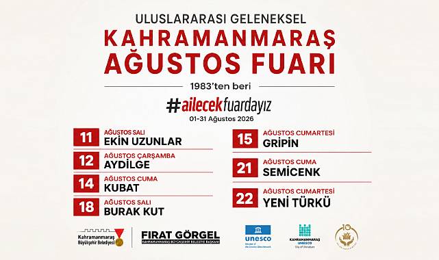 KAHRAMANMARAŞ AĞUSTOS FUARI’NDA KONSER HEYECANI BAŞLIYOR
