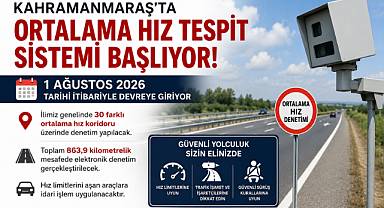 Kahramanmaraş'ta Ortalama Hız Tespit Sistemi 1 Ağustos'ta Devreye Giriyor