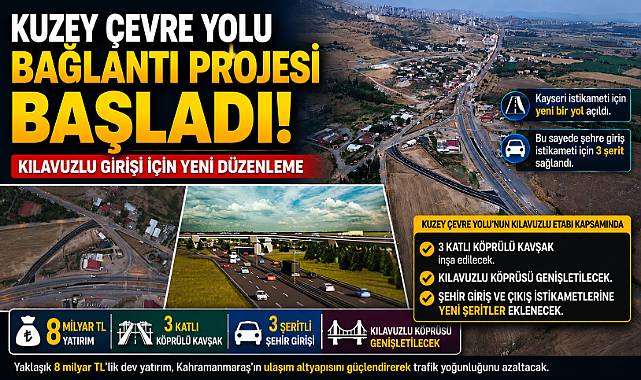 KUZEY ÇEVRE YOLU BAĞLANTI PROJESİ BAŞLADI: KILAVUZLU GİRİŞİ YENİDEN DÜZENLENİYOR