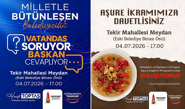 ONİKİŞUBAT'TA VATANDAŞLA BULUŞMA VE AŞURE İKRAMI AYNI GÜN TEKİR MAHALLESİ'NDE