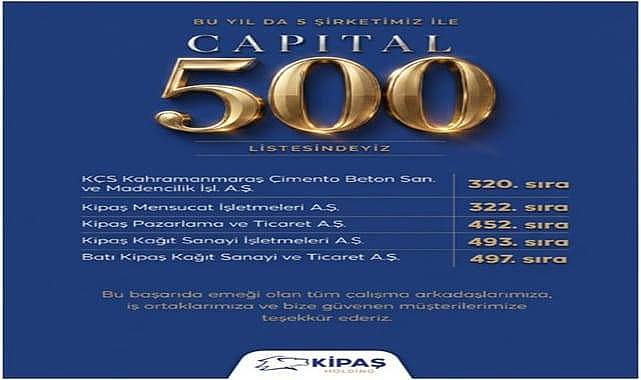 KİPAŞ Holding, Capıtal 500’de 5 Şirketiyle Devler Liginde!