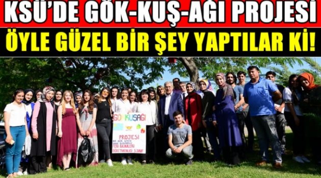 Gök-kuş-ağı projesiyle KSÜ Bahçesi Kuş Evleriyle Donatıldı